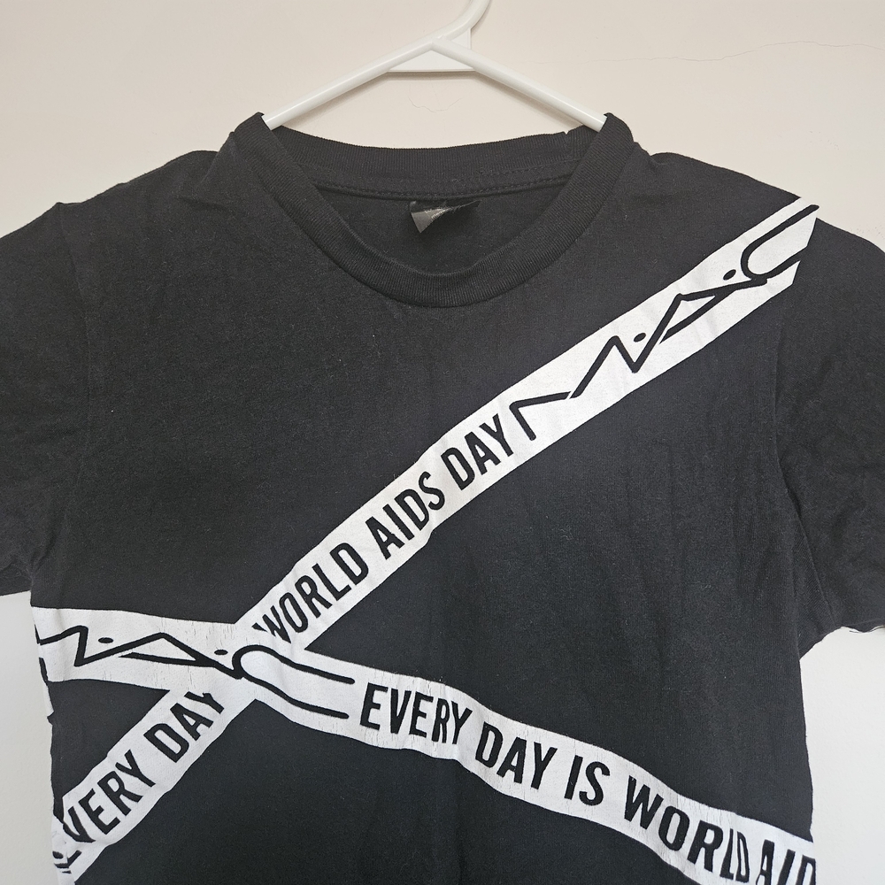 MAC Cosmetics Vintage Black Graphic T-Shirt with White Print